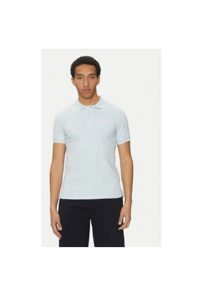 Tricou polo barbati  M5510R-T3236, Bumbac, Albastru deschis, Albastru deschis