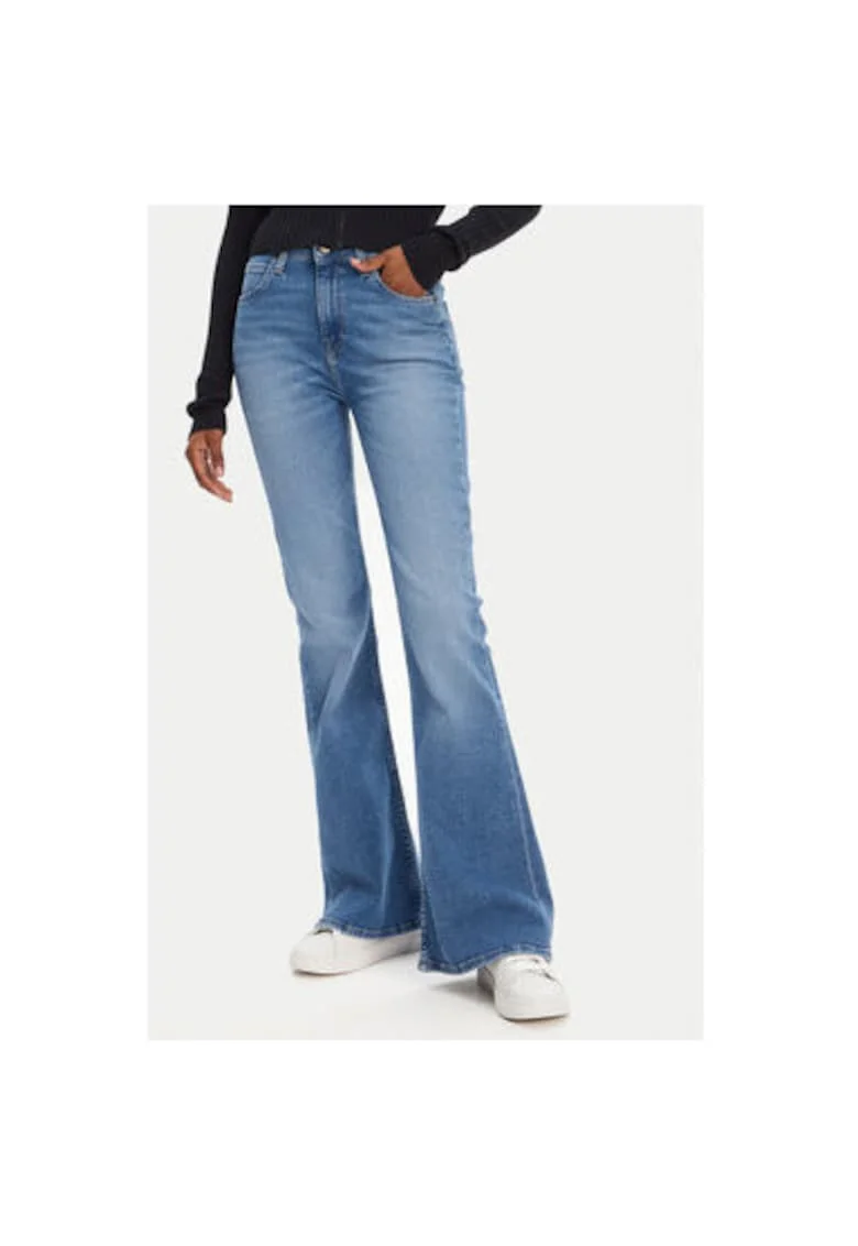 Pantaloni dama  L32YROEU, Bumbac/Poliester, Albastru, Albastru