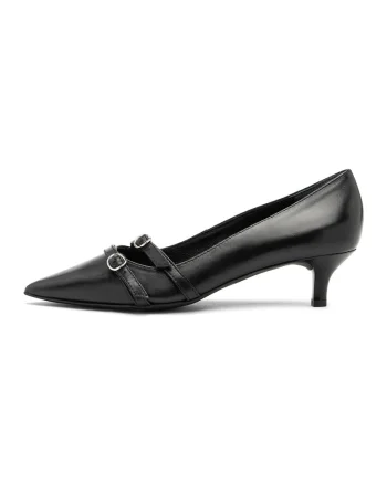 Pantofi de piele cu varf ascutit Sarah, Negru