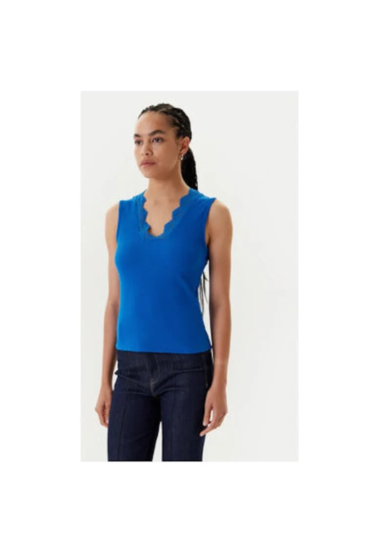 Top dama  251-DADILO, Poliester reciclat/Viscoza, Albastru, Albastru