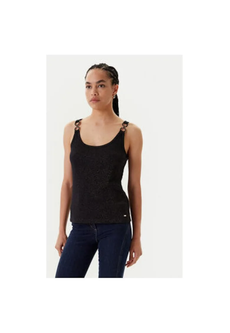 Top dama  251-DIDONI, Viscoza/Poliester, Negru, Negru