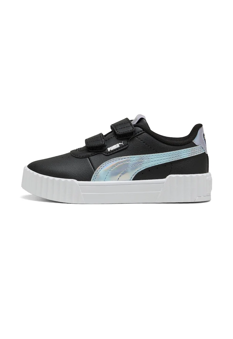 Pantofi sport low-cut Carina 3.0 din piele ecologica, Negru/Albastru deschis