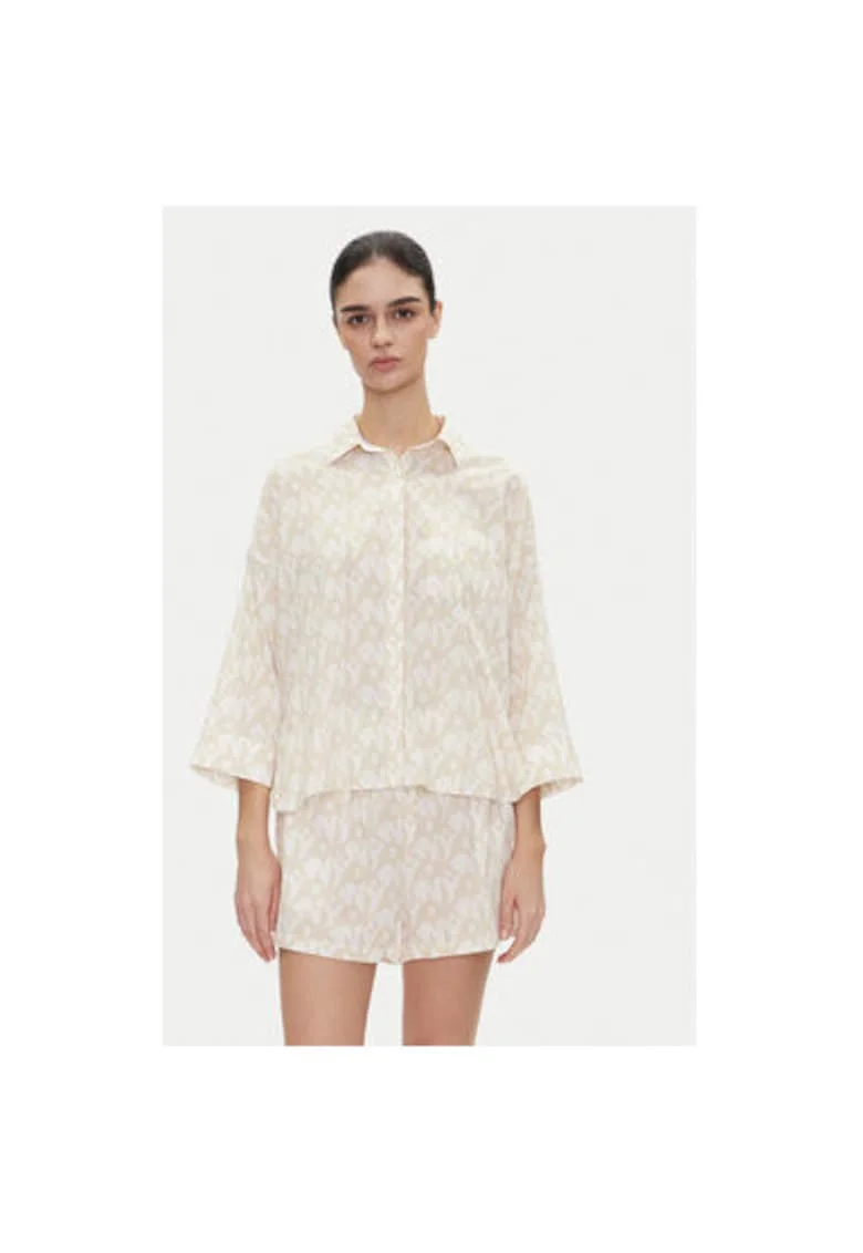 Pijama dama  YI80048, Bumbac/Viscoza, Bej