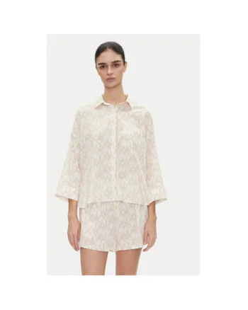 Pijama dama  YI80048, Bumbac/Viscoza, Bej