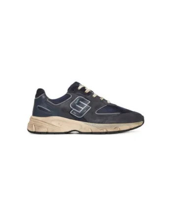 Pantofi sport barbati, BB5017 PX645,  Piele naturala, Bleumarin