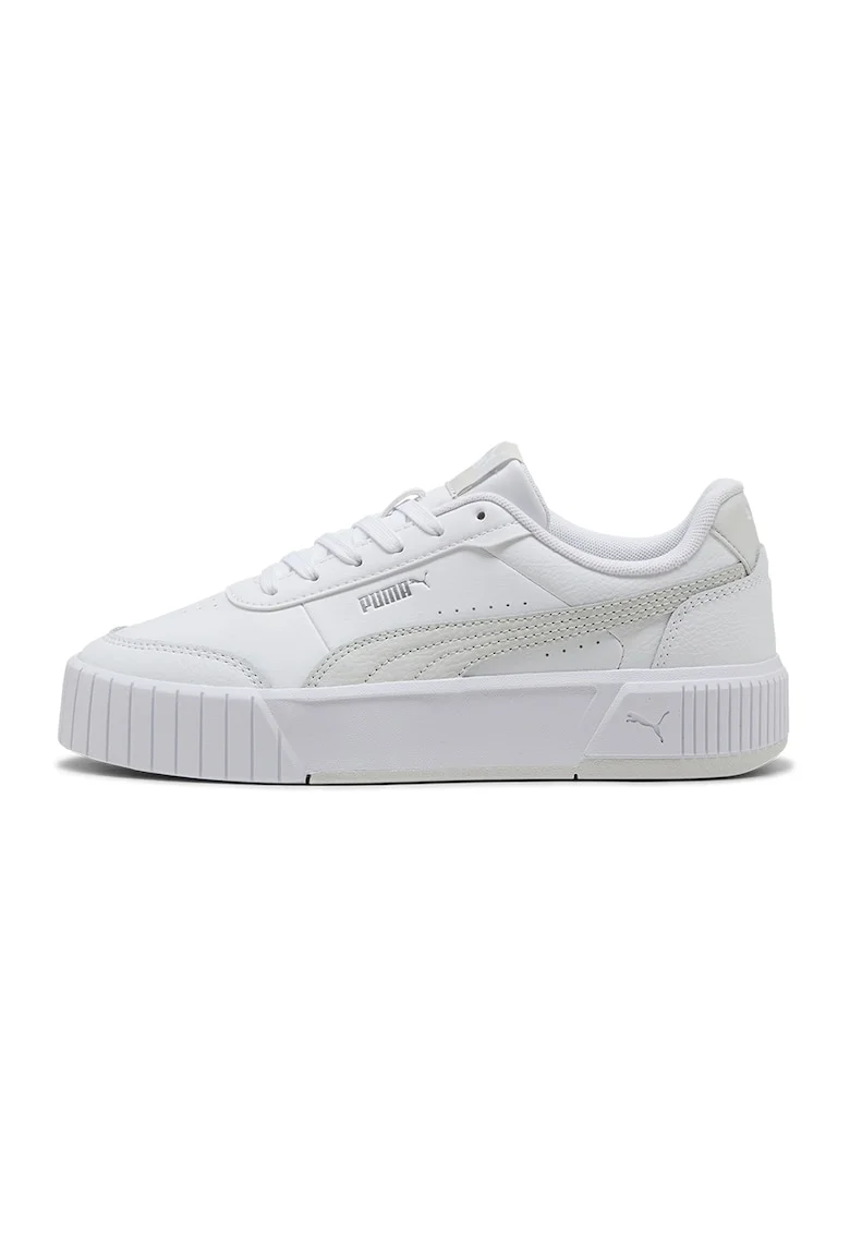 Pantofi sport Carina Mia din piele si piele ecologica, Alb murdar