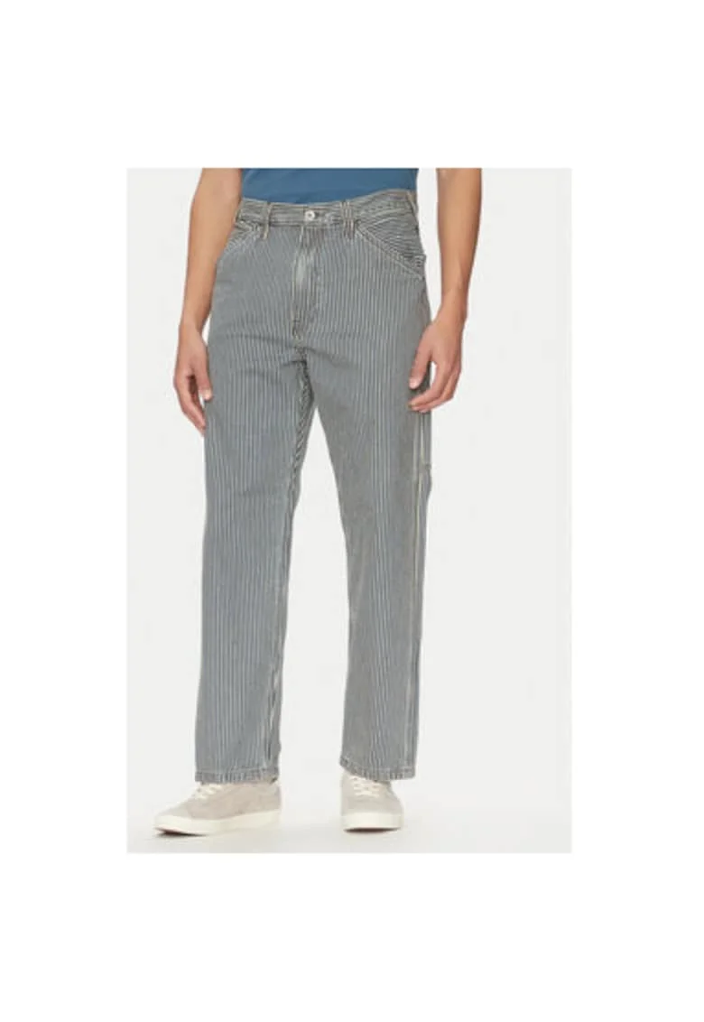 Pantaloni barbati Levi S, 55849-0058, Bumbac, Alb/Negru, Alb/Negru