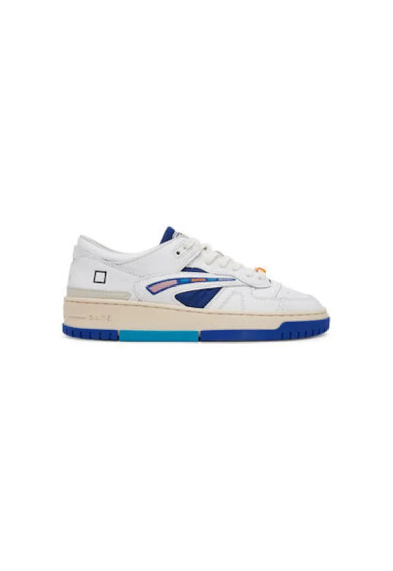 Pantofi sport dama, W421-T8-CO, D A T E, Piele naturala, Alb, Alb