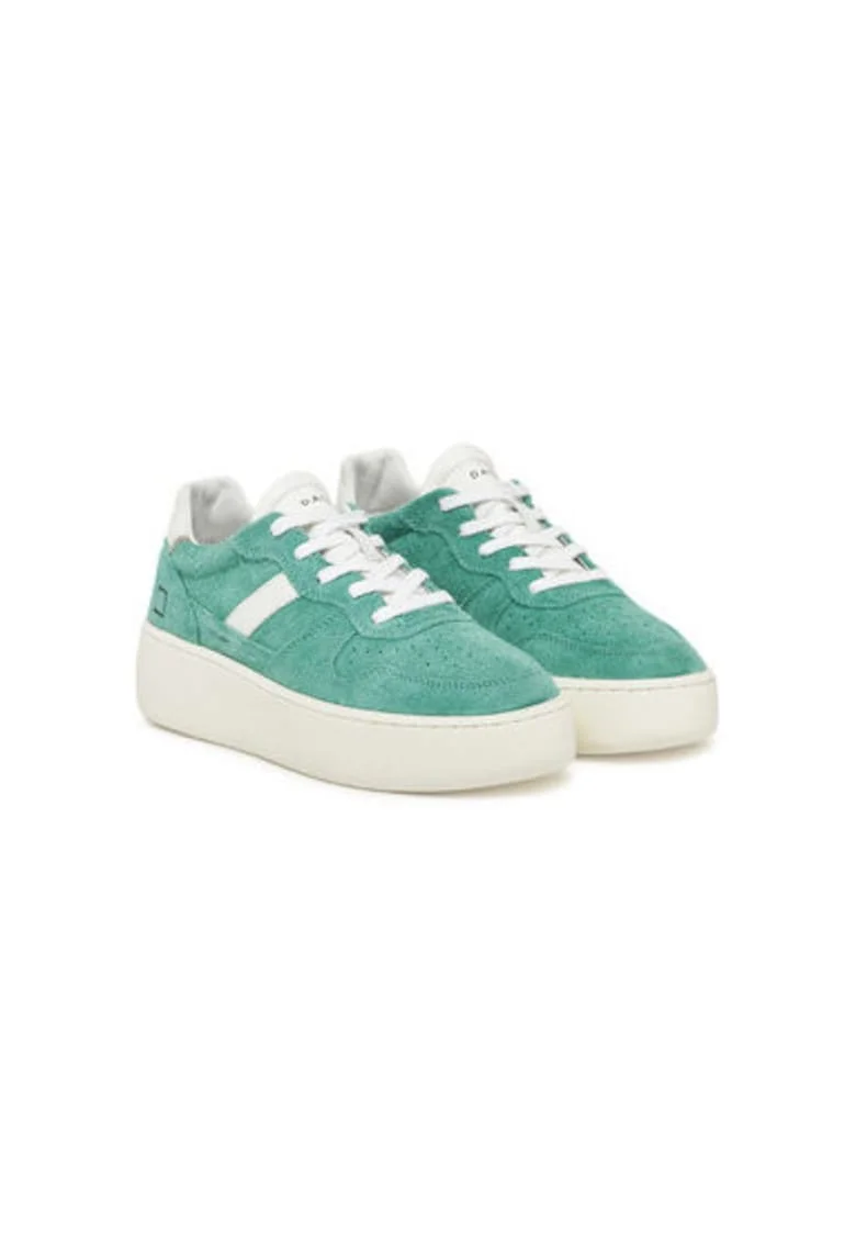 Pantofi sport dama, W421-CP-HA, D A T E, Piele naturala, Verde