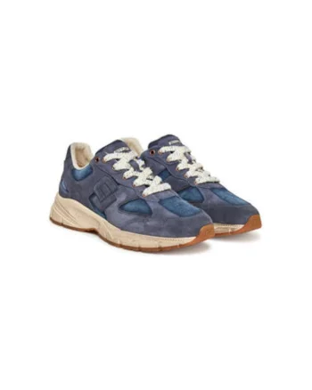 Pantofi sport barbati, BB5017 PX079,  Piele naturala, Bleumarin