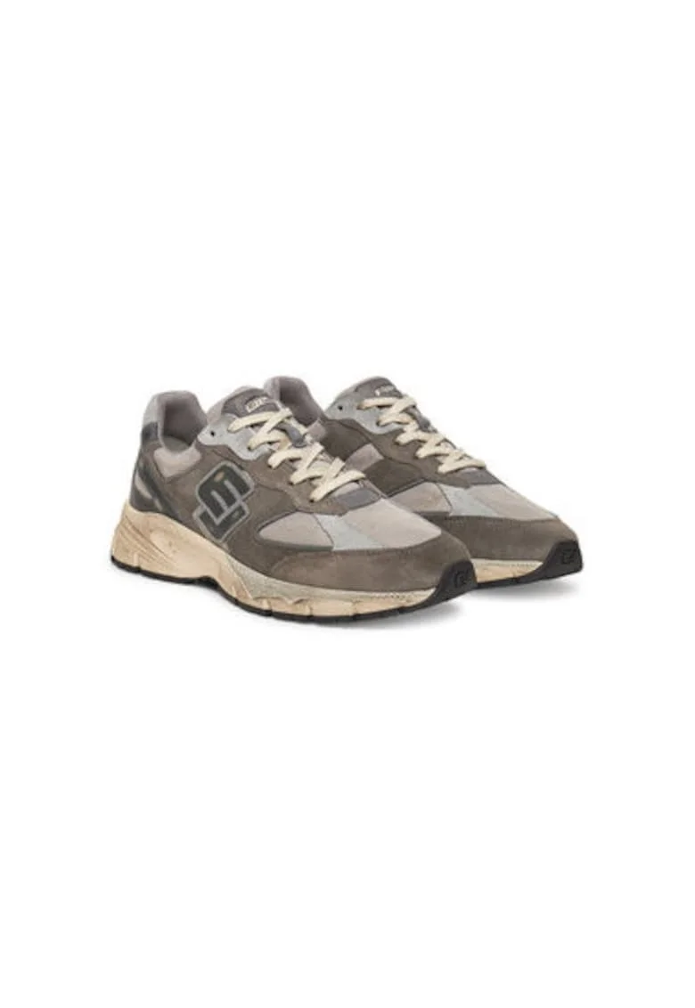 Pantofi sport barbati, BB5017 PX645,  Piele naturala, Gri, Gri