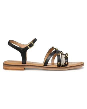 Sandale dama, D55YMD-01JQS,  Piele naturala, Negru