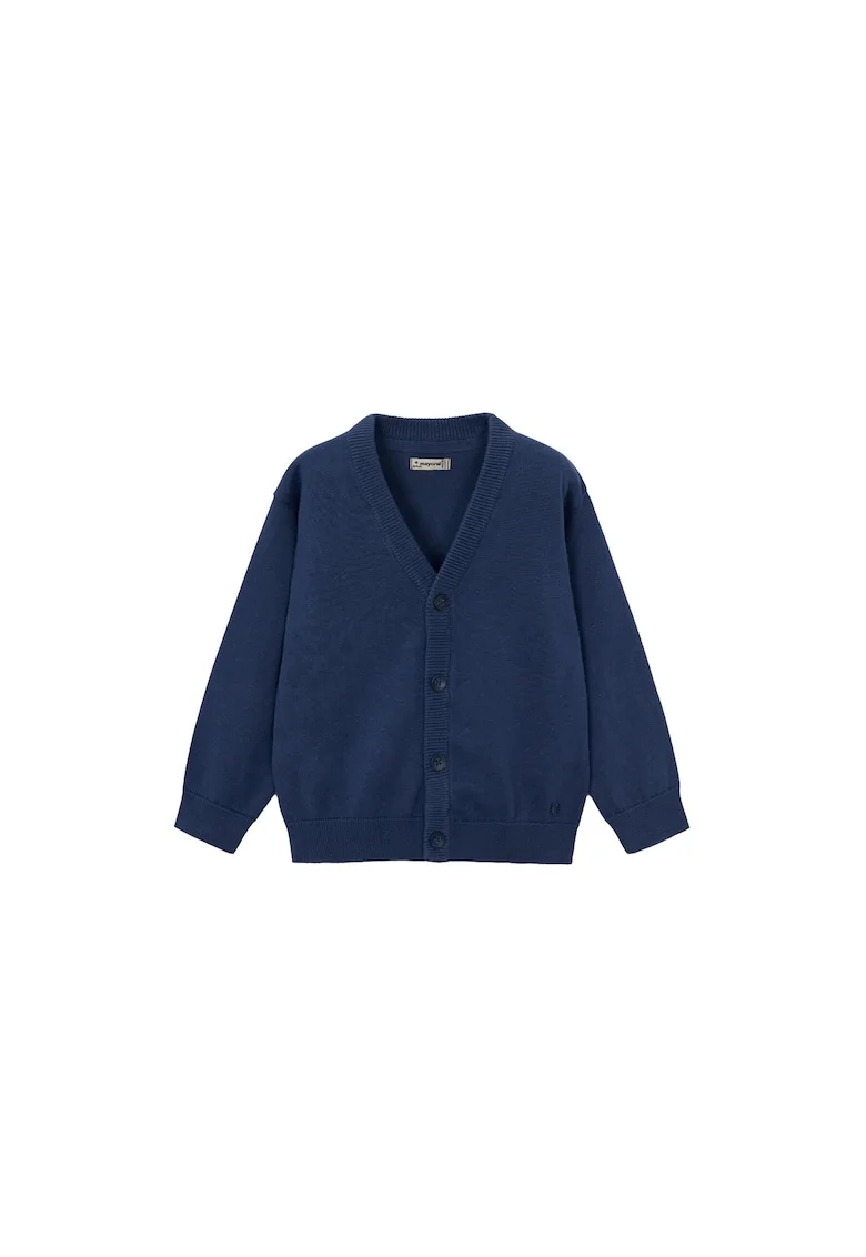 Cardigan baieti,  bumbac, bleumarin, sistem inchidere cu nasturi