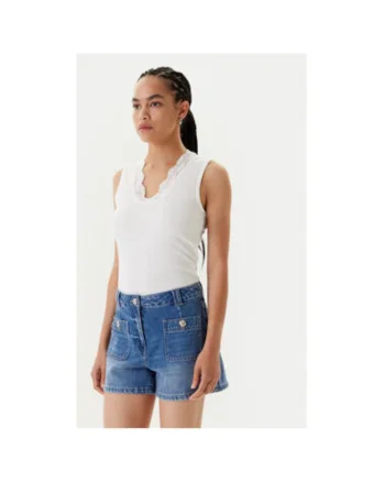 Top dama  251-DADILO, Poliester reciclat/Viscoza, Alb, Alb