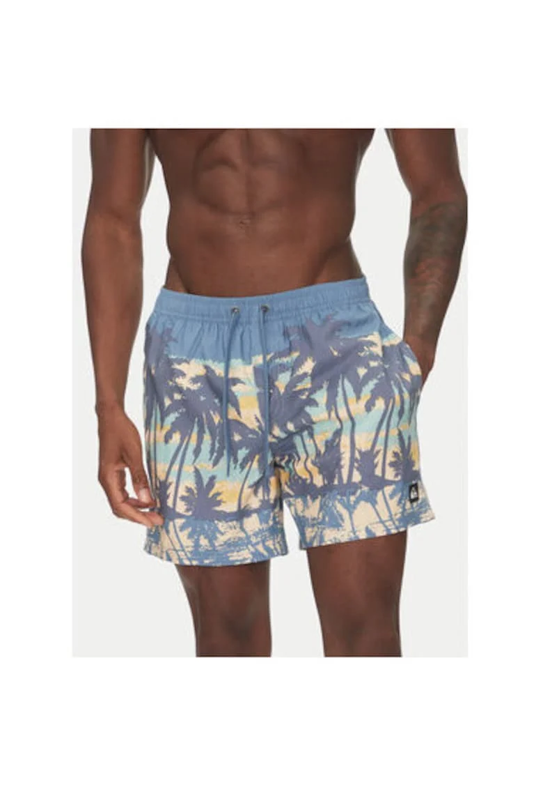 Pantaloni scurti de baie barbati  EQYJV04121, Poliester, Albastru, Albastru