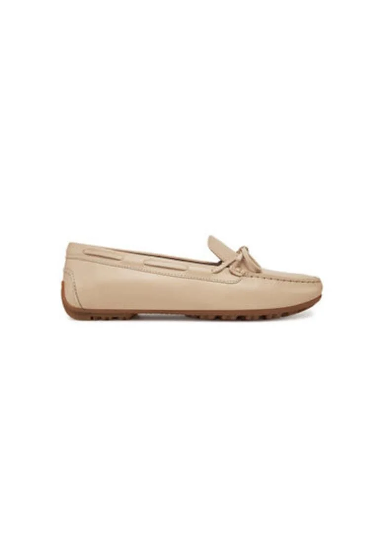 Mocasini dama  D45RCA-00043, Piele naturala, Bej