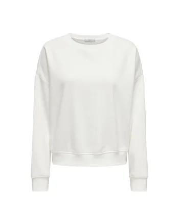 Bluza de trening relaxed-fit cu decolteu la baza gatului, Alb