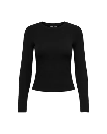Bluza cambrata cu decolteu la baza gatului, Negru