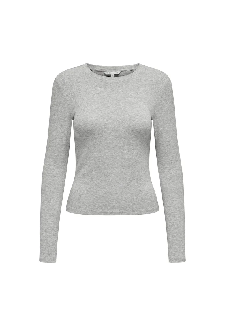 Bluza cambrata cu decolteu la baza gatului, Gri