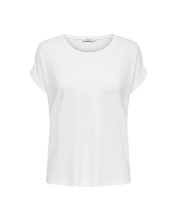 Tricou lejer cu decolteu rotund, Alb