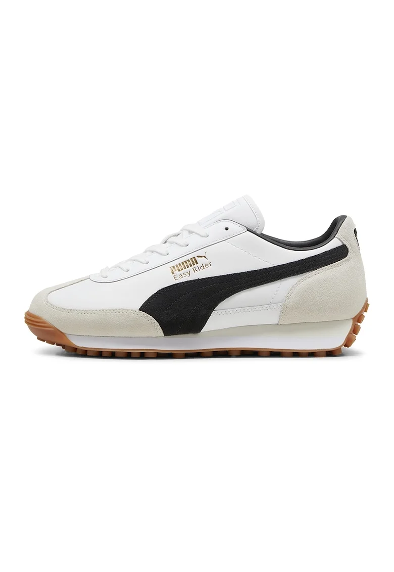Pantofi sport cu garnituri de piele intoarsa Easy Rider, Alb/Negru