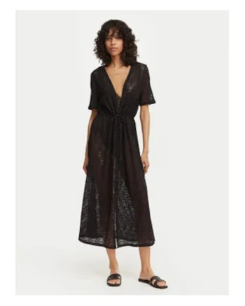 Cardigan dama,  negru, maneca scurta, poliester