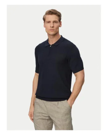 Tricou polo Barbati,  Albastru, 100% bumbac, maneca scurta