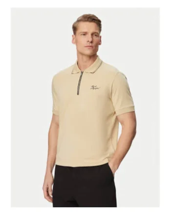 Tricou Polo Barbati,  Bej, bumbac, maneca scurta