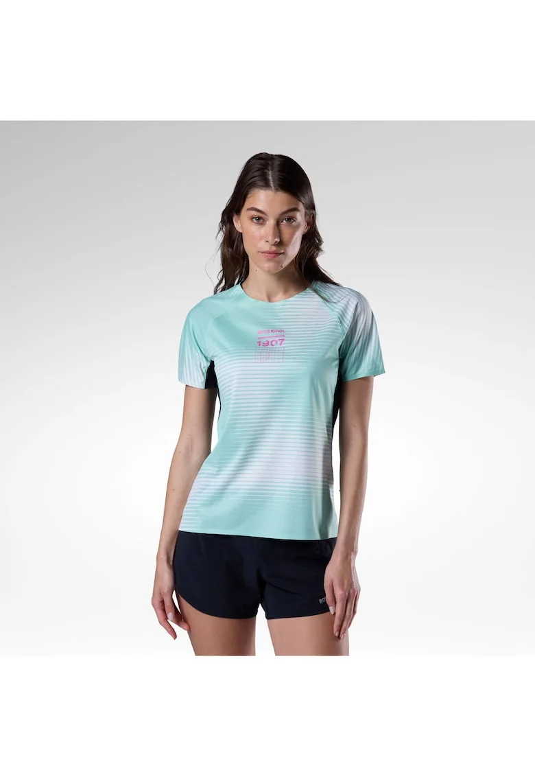 Tricou dama  W SAPA ULTRA TEE, albastru deschis cu alb, Alb/Albastru deschis