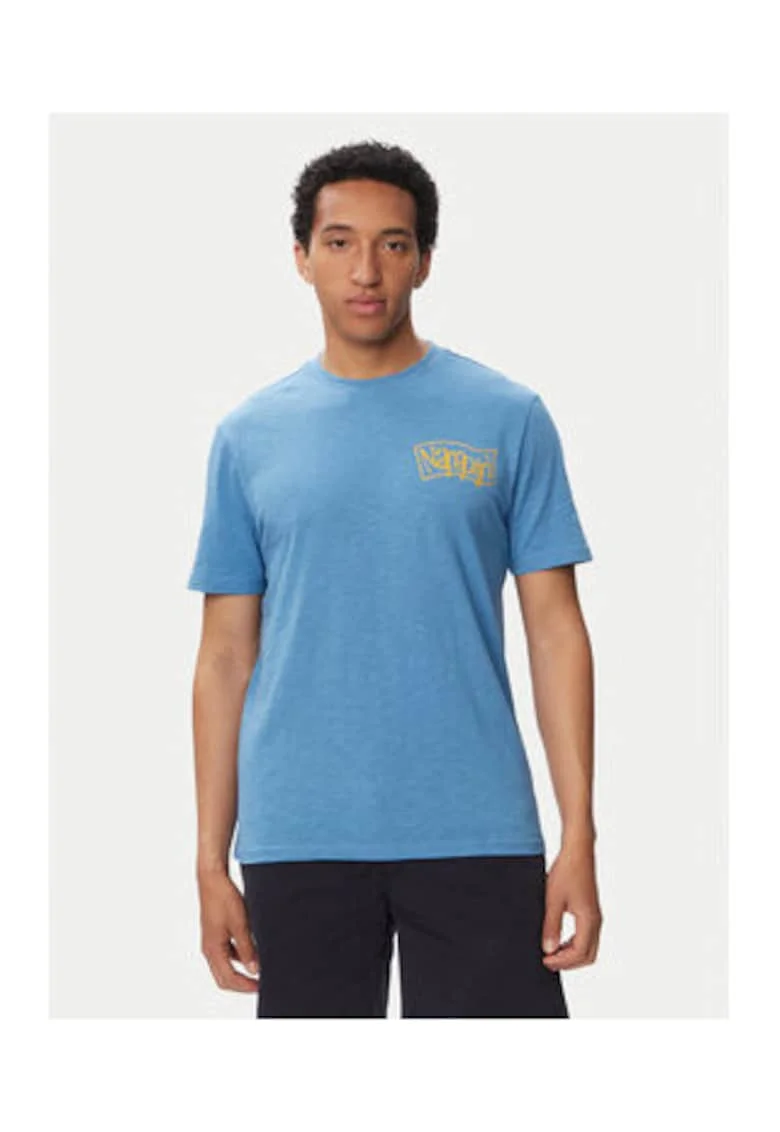 Tricou barbati,  albastru, bumbac, imprimeu grafic