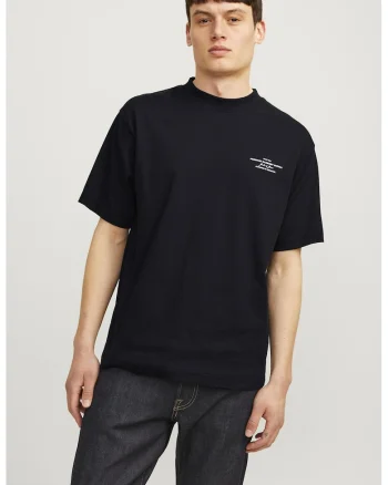 Tricou lejer cu detaliu text, Negru