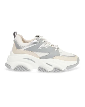 Pantofi sport cu aspect masiv Progressive, Alb/Argintiu