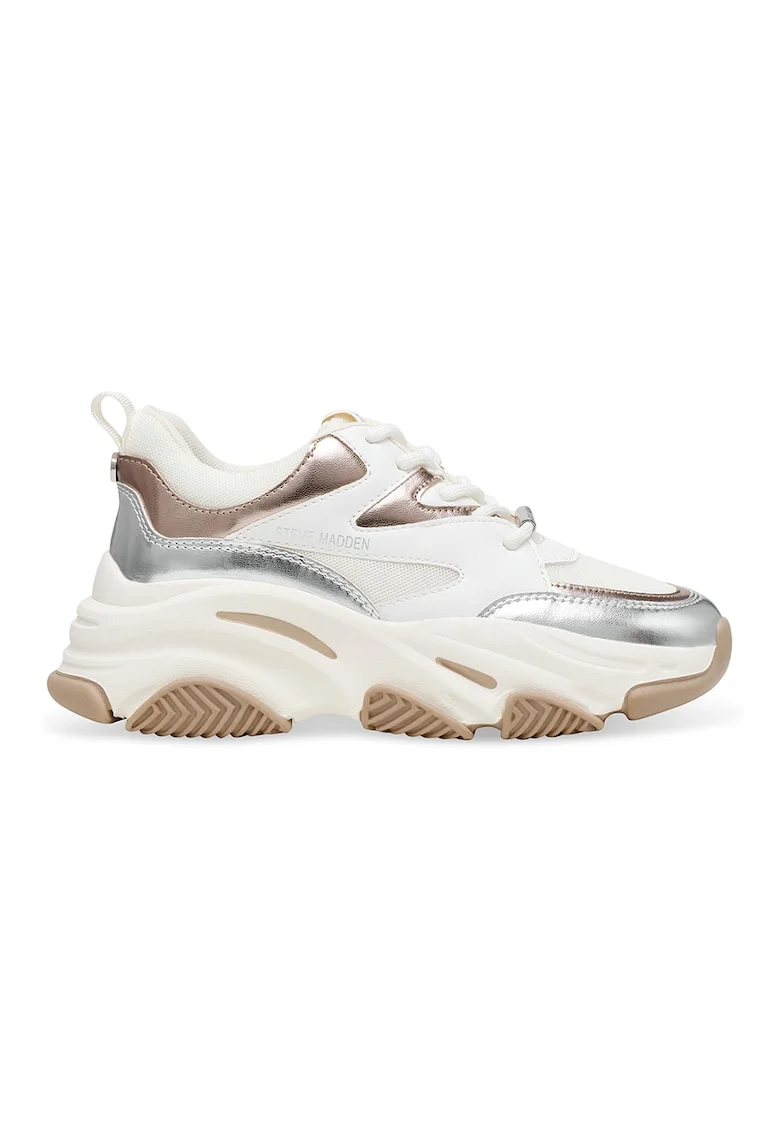 Pantofi sport cu aspect masiv Progressive, Maro taupe deschis/Alb murdar/Argintiu