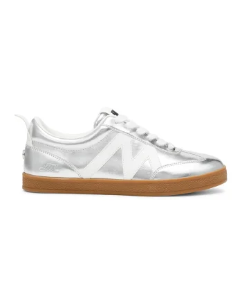 Pantofi sport Degree cu garnituri din piele intoarsa, Alb/Argintiu