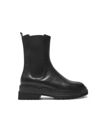 Botine dama  E4 RID 11 02 01, Piele naturala, 41 EU, Negru