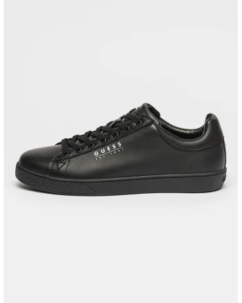 Pantofi sport de piele cu detalii logo, Negru stins
