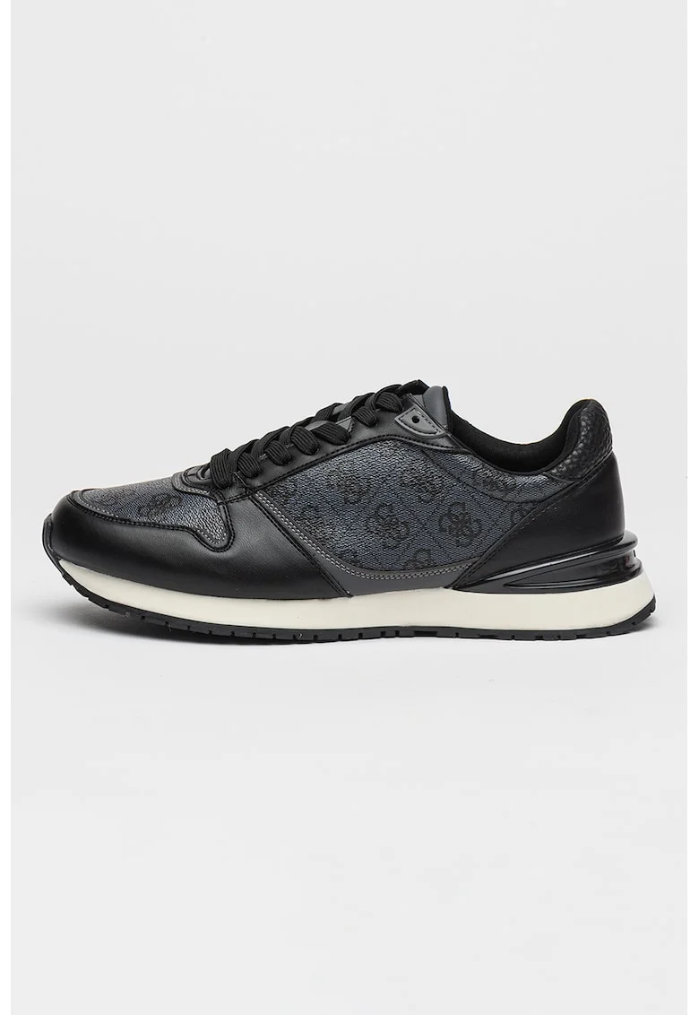 Pantofi sport cu garnituri din material textil si model, Negru/Gri carbune