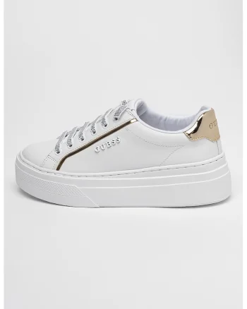 Pantofi sport flatform cu logo, Auriu/Alb murdar