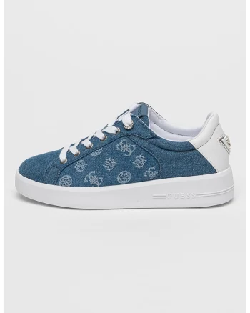 Pantofi sport din denim cu logo, Albastru inchis/Alb optic