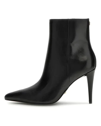 Botine de piele cu varf ascutit Slinks, Negru