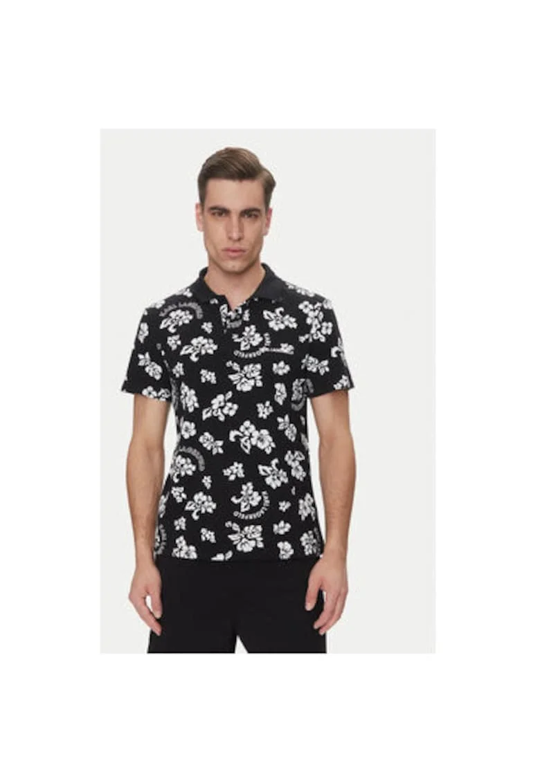 Tricou polo barbati  A2M46036, Bumbac, Negru, Negru