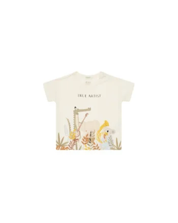 Tricou copii  3I1XA105R, Bumbac organic, Bej, Bej