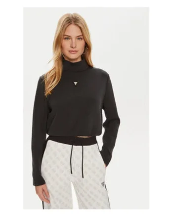 Pulover crop cu guler inalt