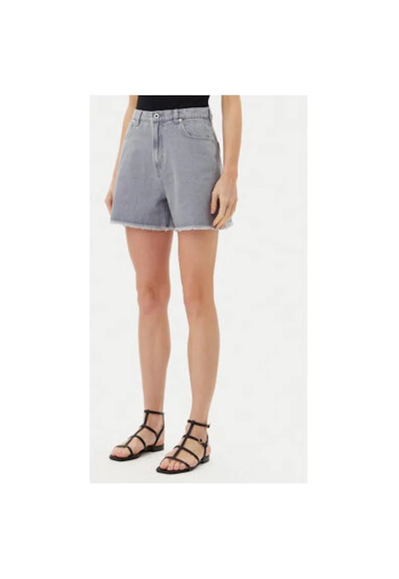 Pantaloni scurti din denim dama  PL801112UN7, Bumbac, 24 US, Gri