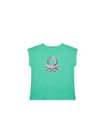 Tricou pentru fete  3I1XC10P1, Bumbac organic, Verde, Verde