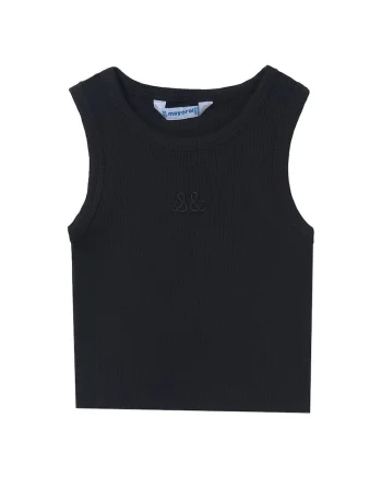 Top pentru fete  6032, Bumbac/Elastan, Negru, Negru
