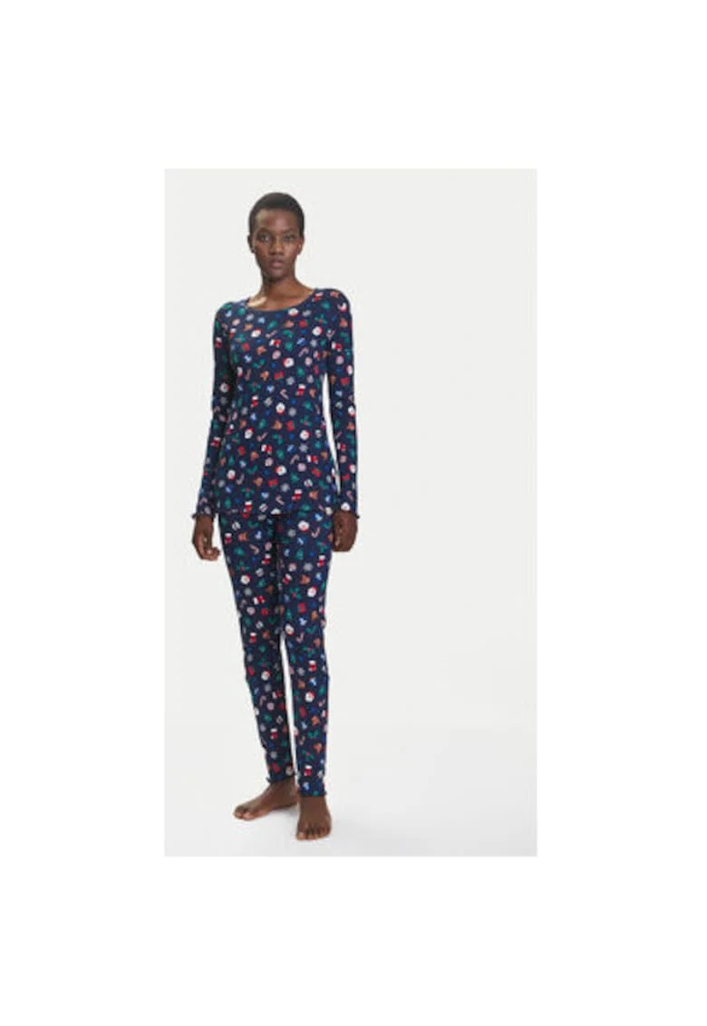 Pijama dama  3SUP3P03N, Bumbac, Bleumarin