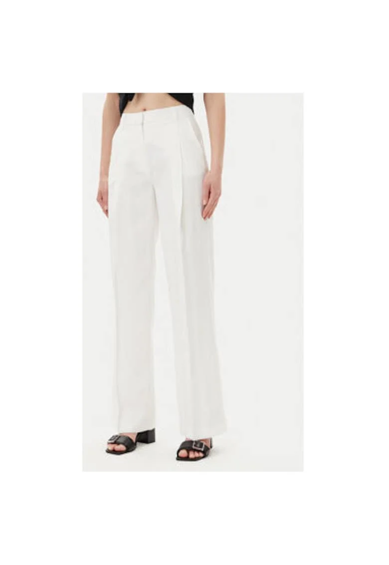 Pantaloni dama  GPP25374PA, Viscoza/Poliester, Alb