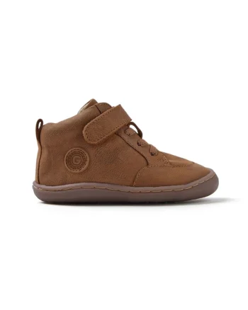 Ghete de piele cu bareta velcro, Maro