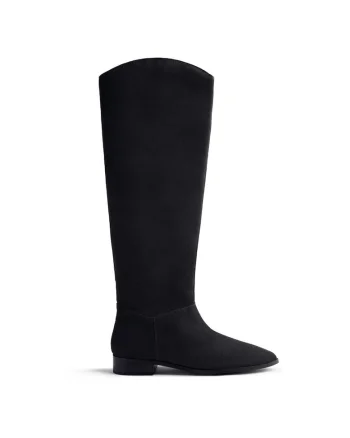 Cizme lungi de piele intoarsa Fostoria, Negru